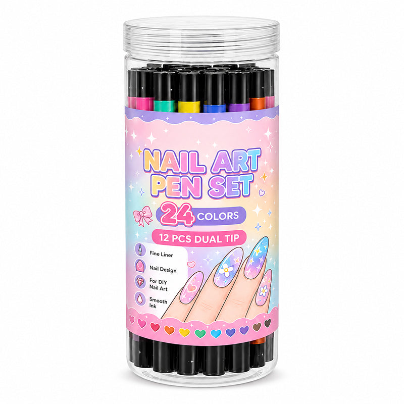 ⏳⏳$23.99!!!—LAST DAY SALE 💕🎁 24 Colors Dual Ended Nail Art Pens Set – Creative, Salon‑Quality, Easy DIY ✨