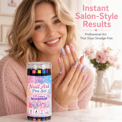 ⏳⏳＄23.99!!!—LAST DAY SALE 💕🎁 24 Colors Dual Ended Nail Art Pens Set – Creative, Salon‑Quality, Easy DIY ✨