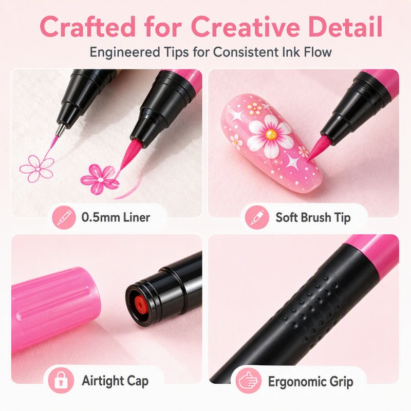 ⏳⏳＄23.99!!!—LAST DAY SALE 💕🎁 24 Colors Dual Ended Nail Art Pens Set – Creative, Salon‑Quality, Easy DIY ✨
